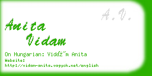 anita vidam business card